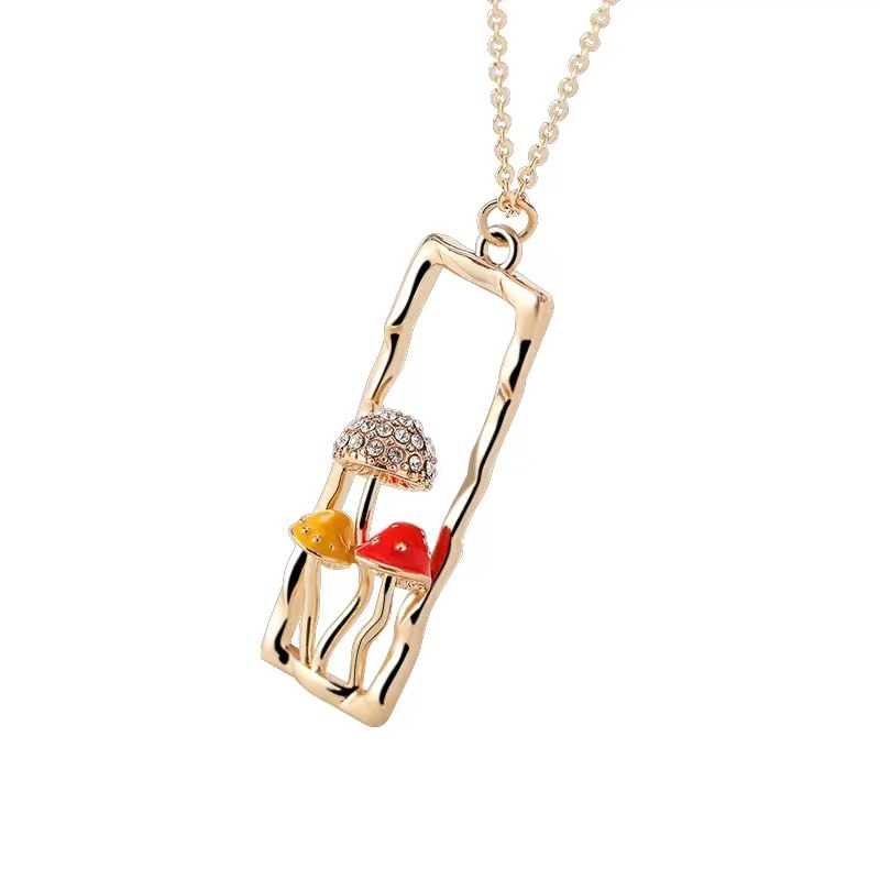 Mushroom necklace female personality fashion  trend collarbone chain jewelry