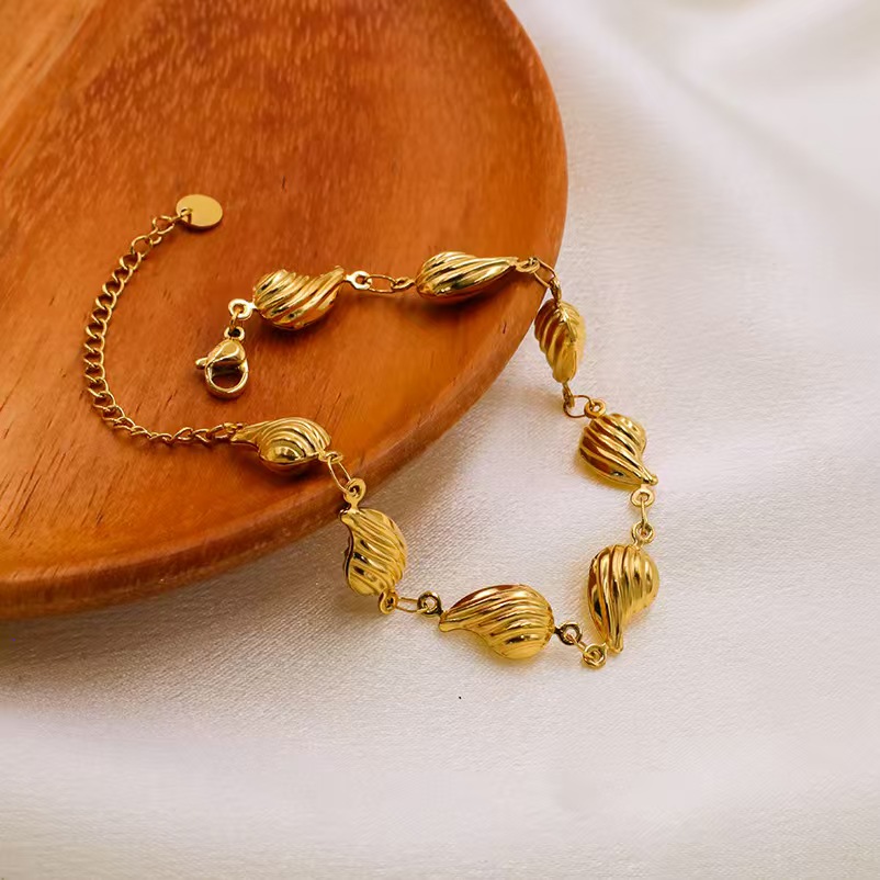 Korean Ins style Metal Conch Summer Stainless Steel Bracelet