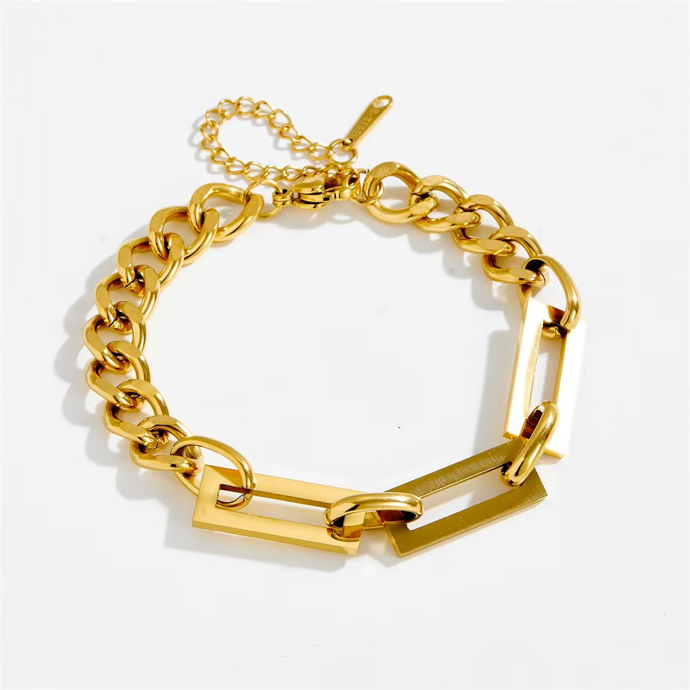 Cold style European and American personalized splicing chain stainless steel bracelet