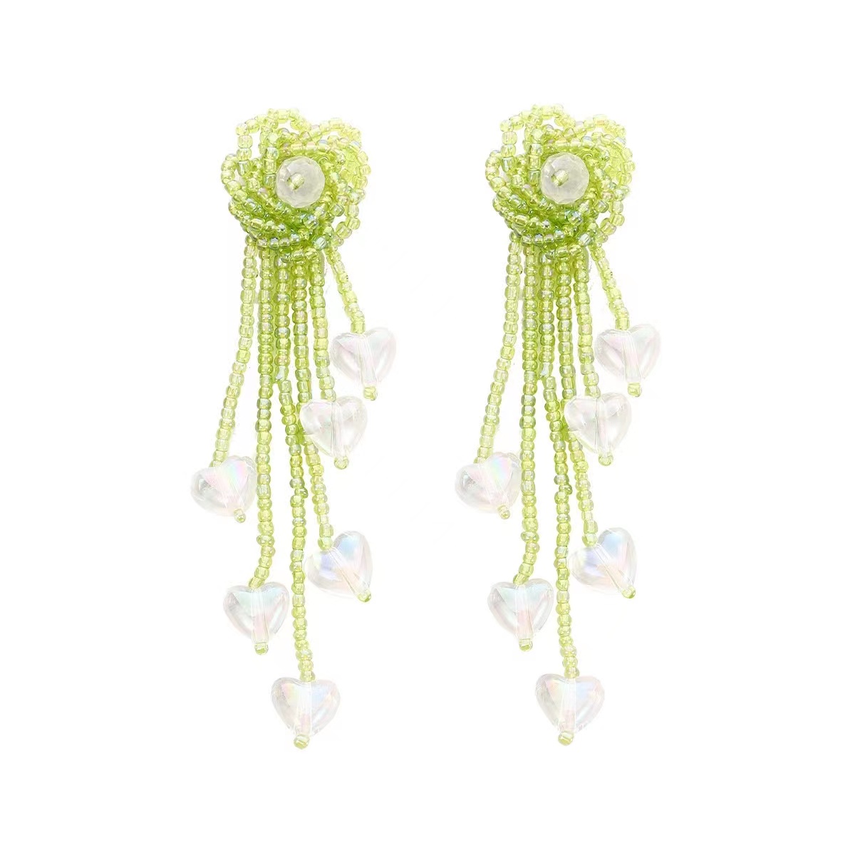 Bohemian national beaded earrings fashion temperament tassel loveearrings